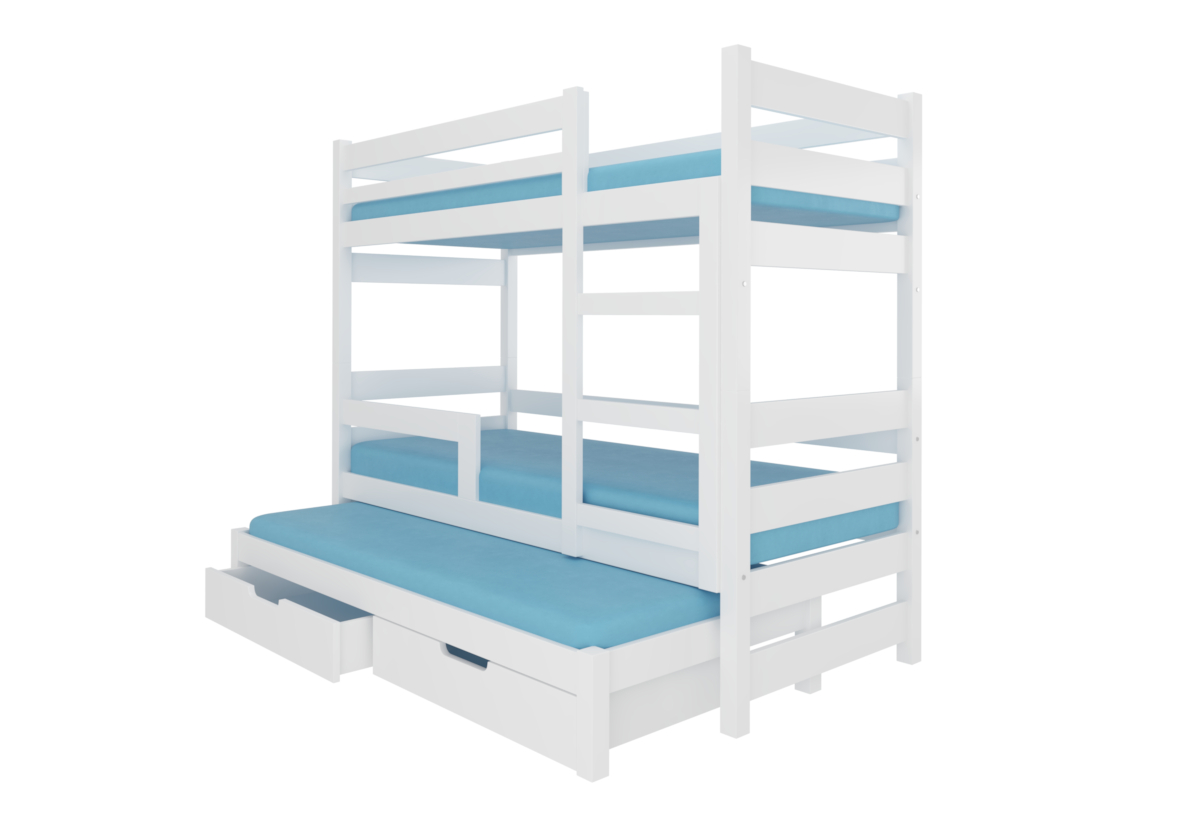 Supermobel Dětská patrová postel KARLO, 180x75, bílá
