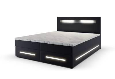 Čalouněná postel boxspring MANU + topper