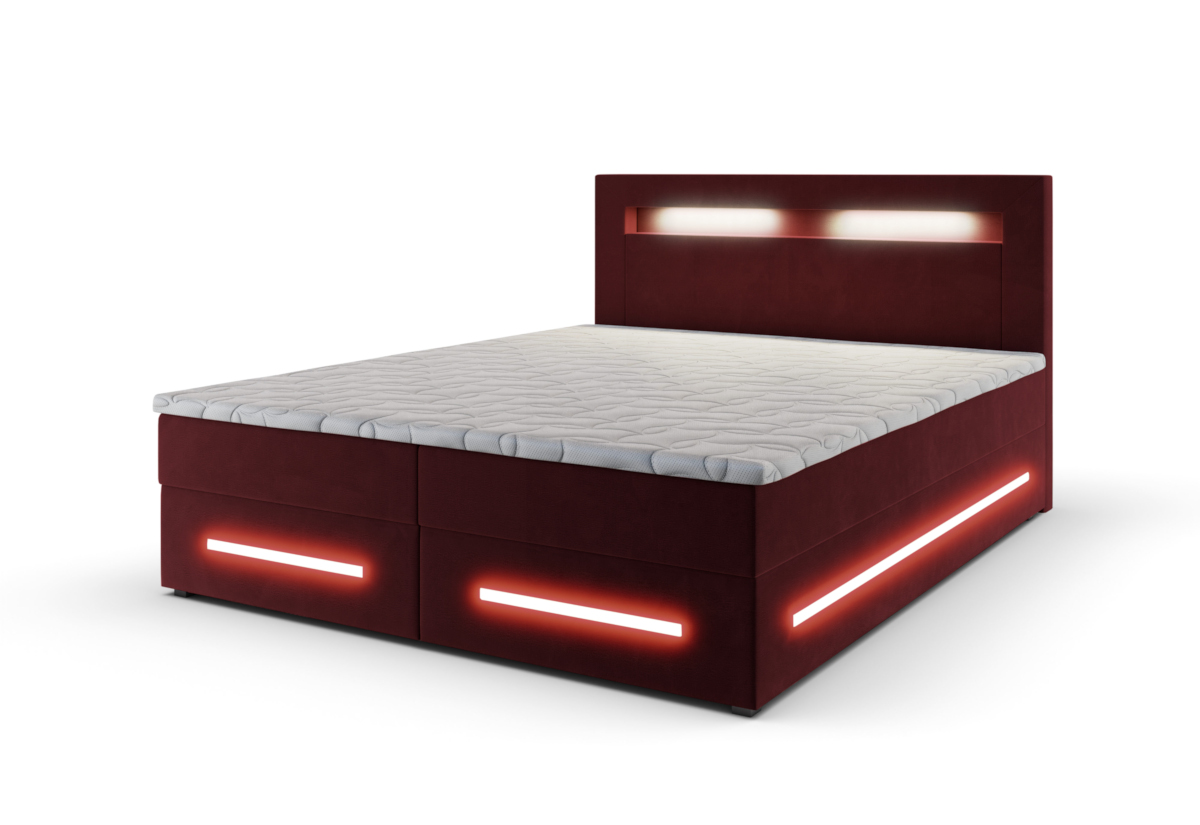 Supermobel Čalouněná postel boxspring MANU + topper, 140x200, monolith 59