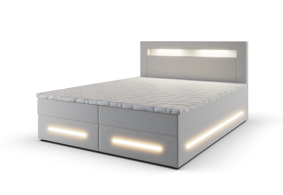 Supermobel Čalouněná postel boxspring MANU + topper, 180x200, soft 17