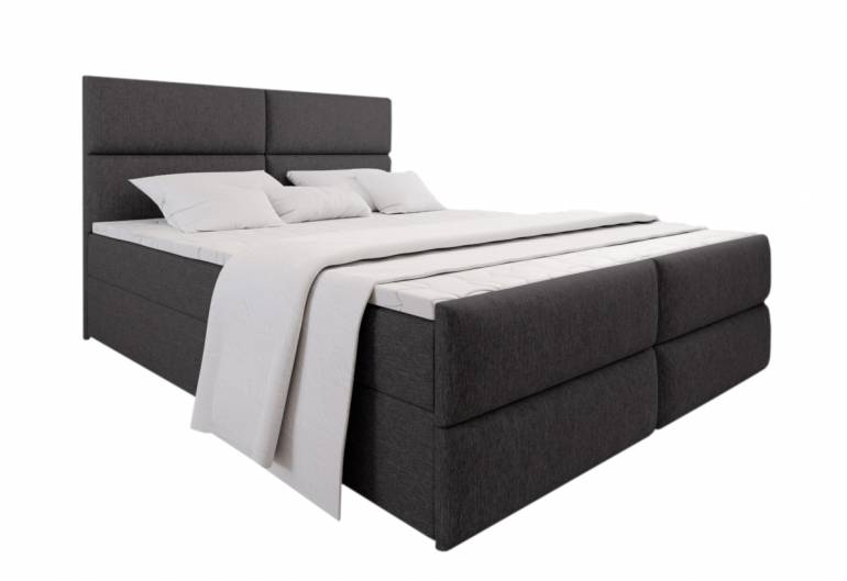 Čalouněná postel boxspring MULEN + topper