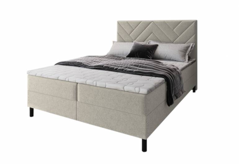 Čalouněná postel boxspring ROKIS + topper