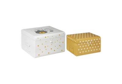 Set úložných boxů STORAGE, bílá/žlutá
