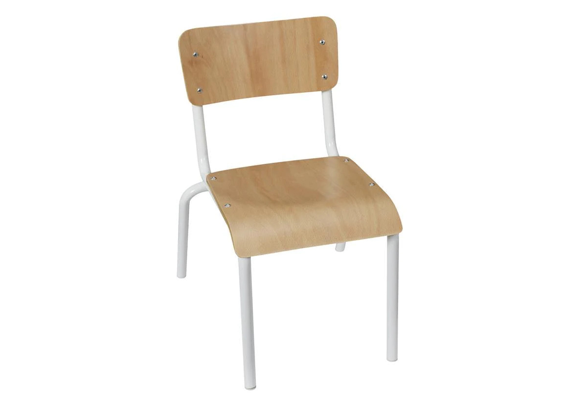 Supermobel Dětská židlička SCHOOL, 34x50x33, bílá/hnědá