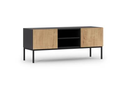 TV stolek LANZZI, 120x50x40, černá/dub artisan