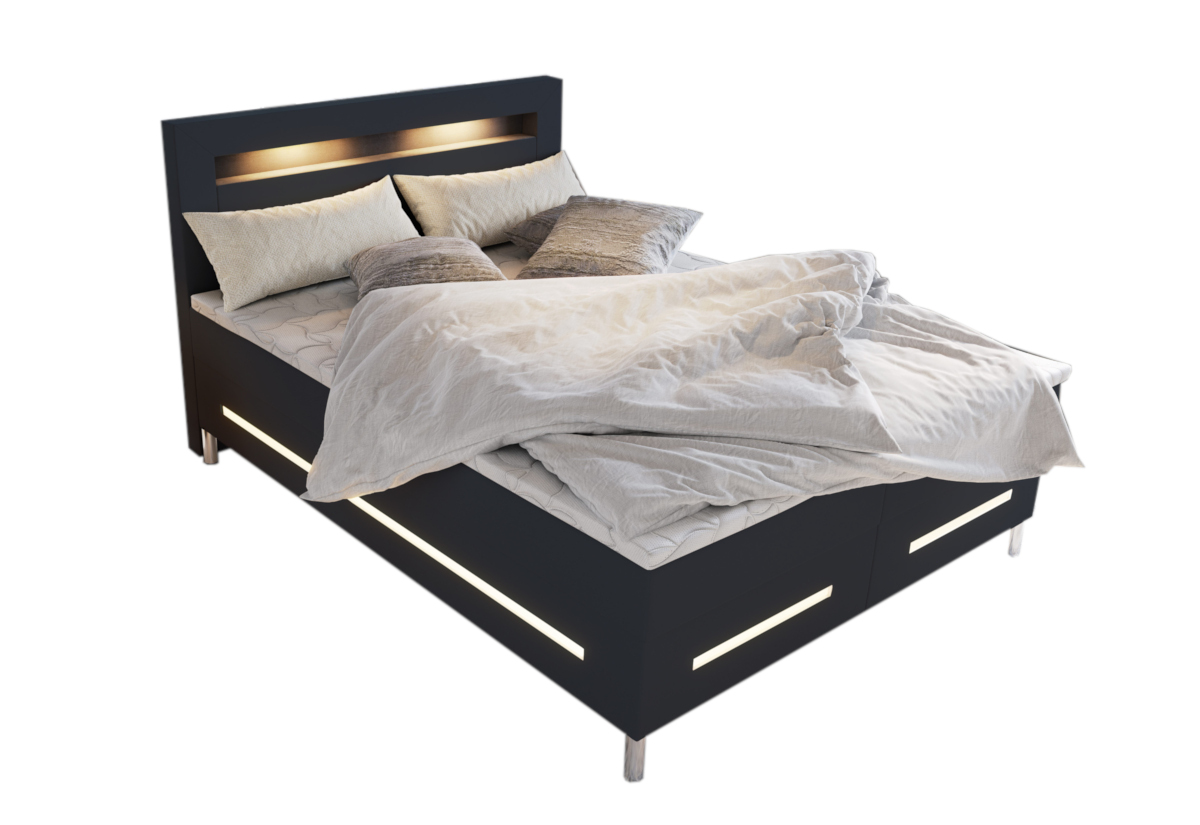 Supermobel Čalouněná postel boxspring BENZ + topper, 140x200, soft 11