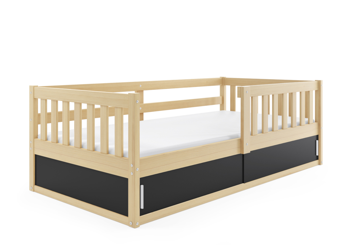 Supermobel Dětská postel SMART, 80x160, borovice/černá