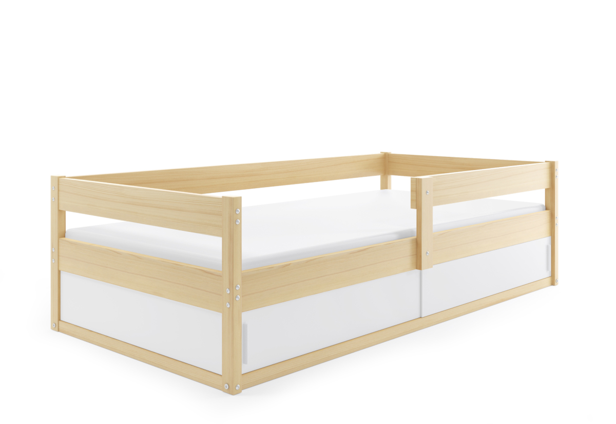 Supermobel Dětská postel HUGO + matrace, 80x160, borovice/bílá