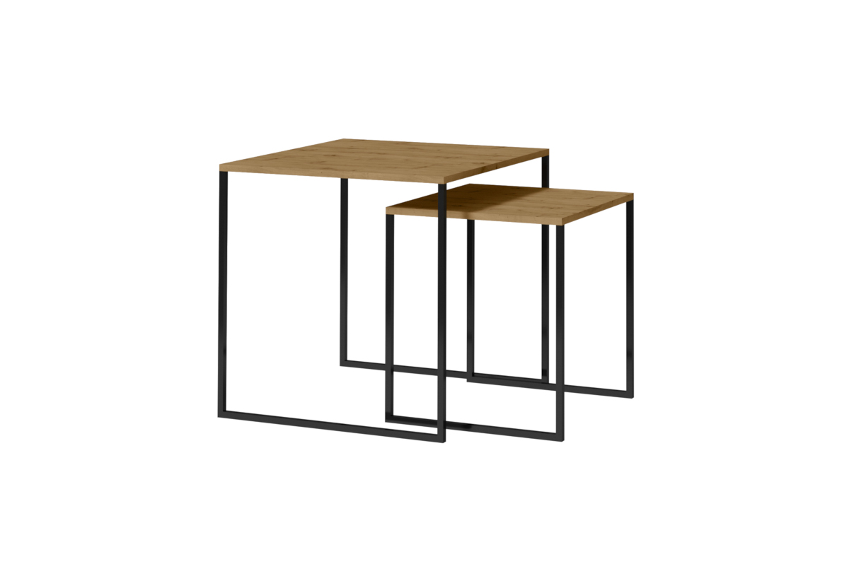 Supermobel Konferenční stolek ARIA, 60x60x60, dub artisan/černá