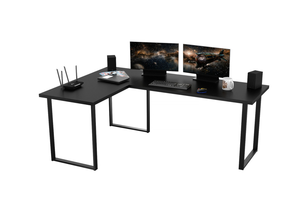 Supermobel Počítačový rohový stůl VINI, 200/135x74x65, černá