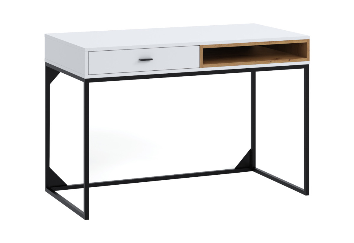 Supermobel Psací stůl OLIER, 120x80,5x60, bílá/dub artisan