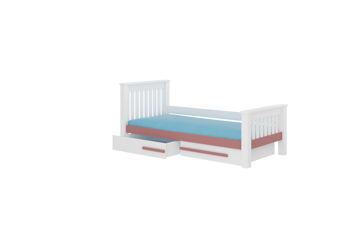 Supermobel Dětská postel CARMEL, 90x190, bílá/růžová