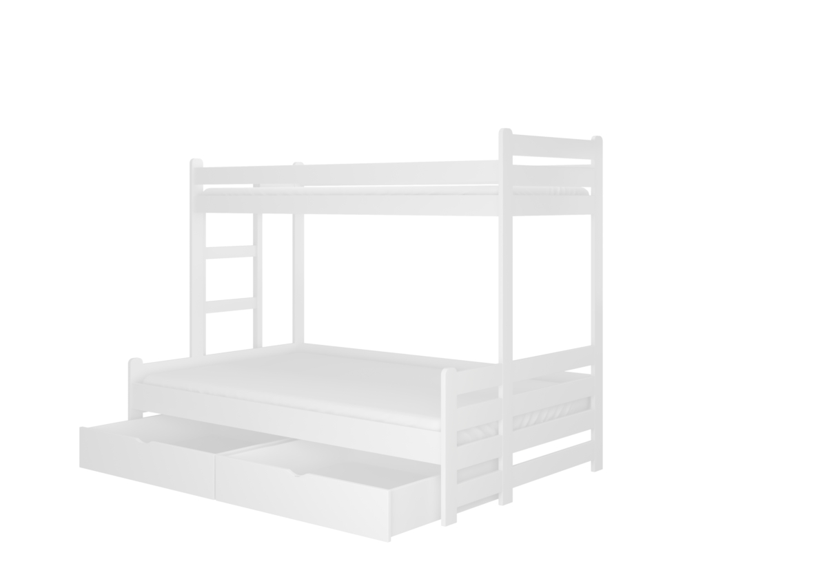Supermobel Dětská patrová postel BENITO + matrace, 80x200, bílá