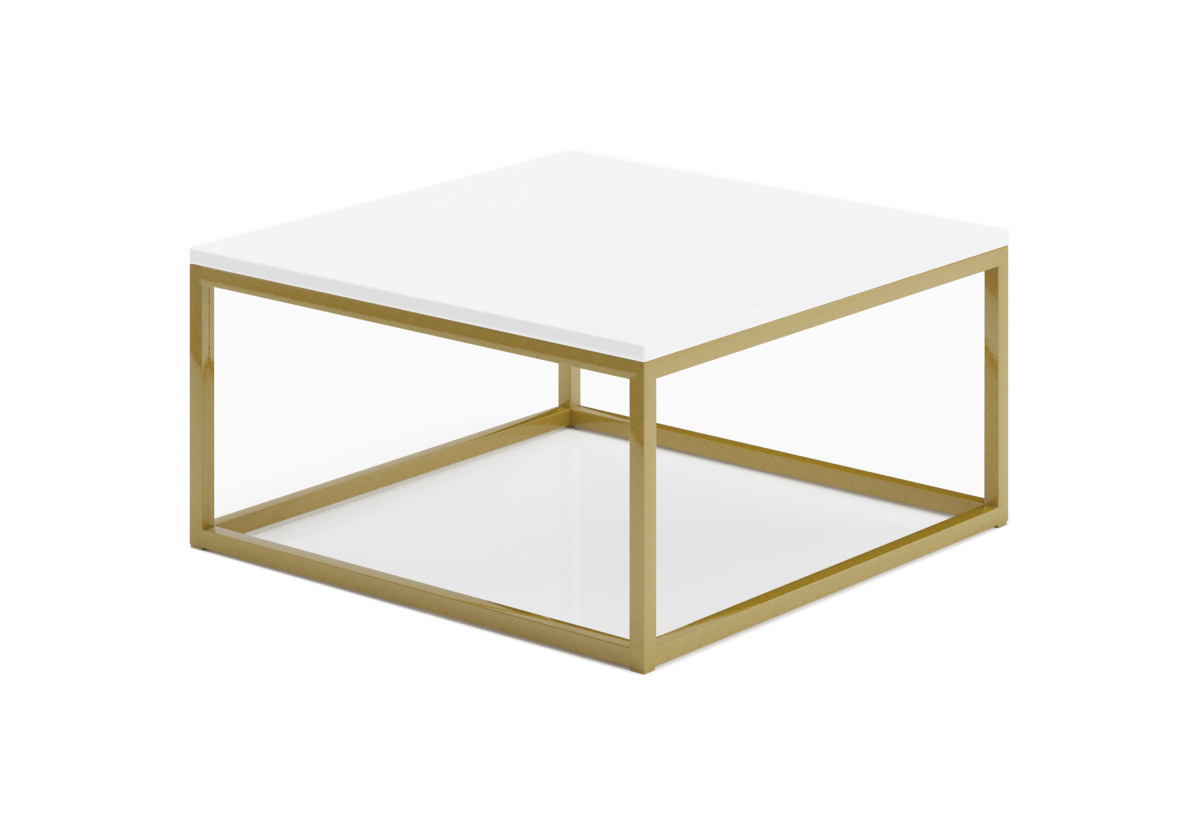 Supermobel Konferenční stolek BELTEN, 65x33x65, zlatá/bílá