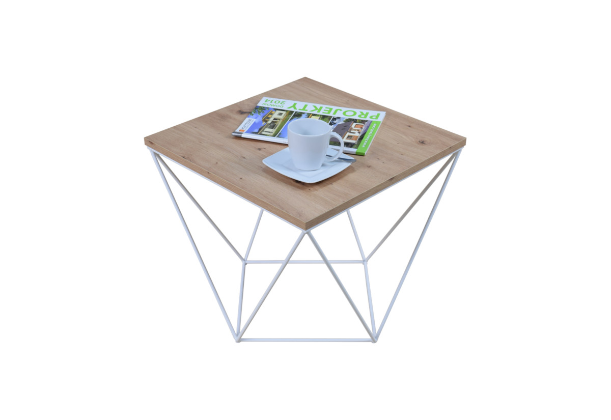 Supermobel Konferenční stolek DIANA, 50x45x50, bílá/dub artisan