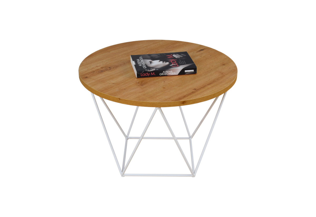 Supermobel Konferenční stolek LIAM, 55x37x55, bílá/dub artisan