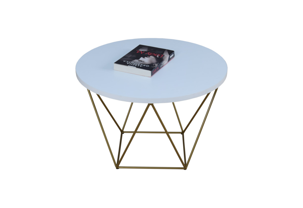 Supermobel Konferenční stolek LIAM, 55x37x55, zlatá/bílá