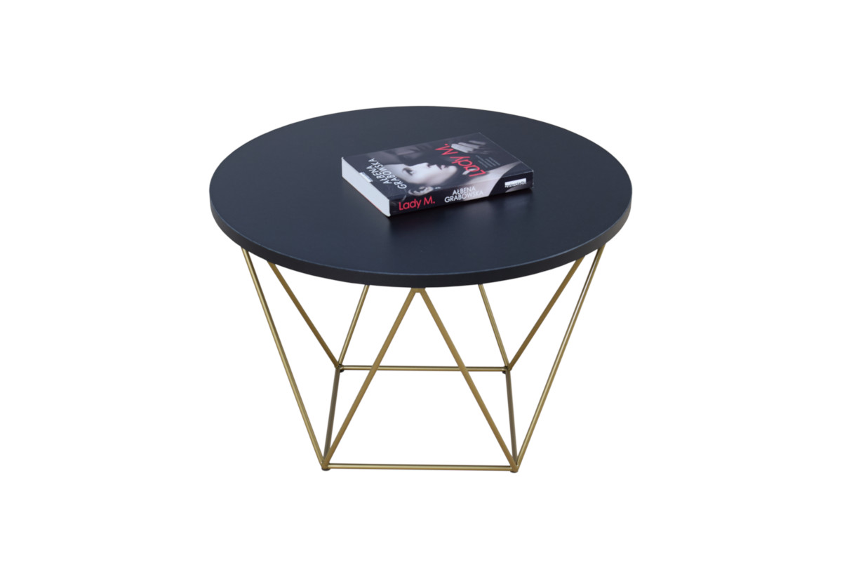 Supermobel Konferenční stolek LIAM, 55x37x55, zlatá/černá