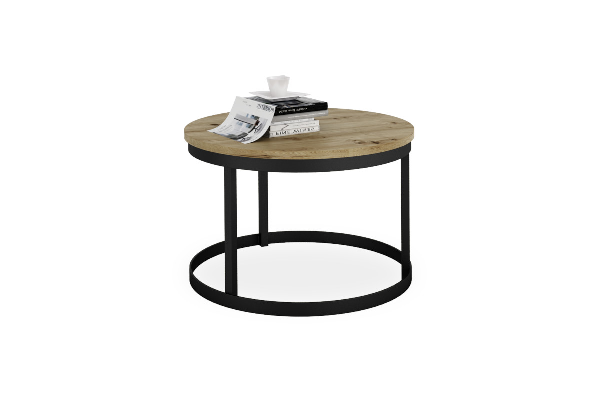 Supermobel Konferenční stolek RINEN, 55x36x55, černá/dub artisan
