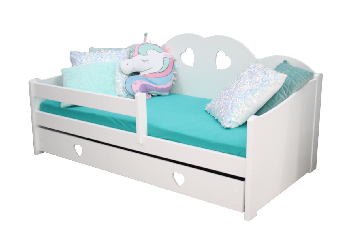 Supermobel Dětská postel TOSIA + rošt, 160x80, bílá