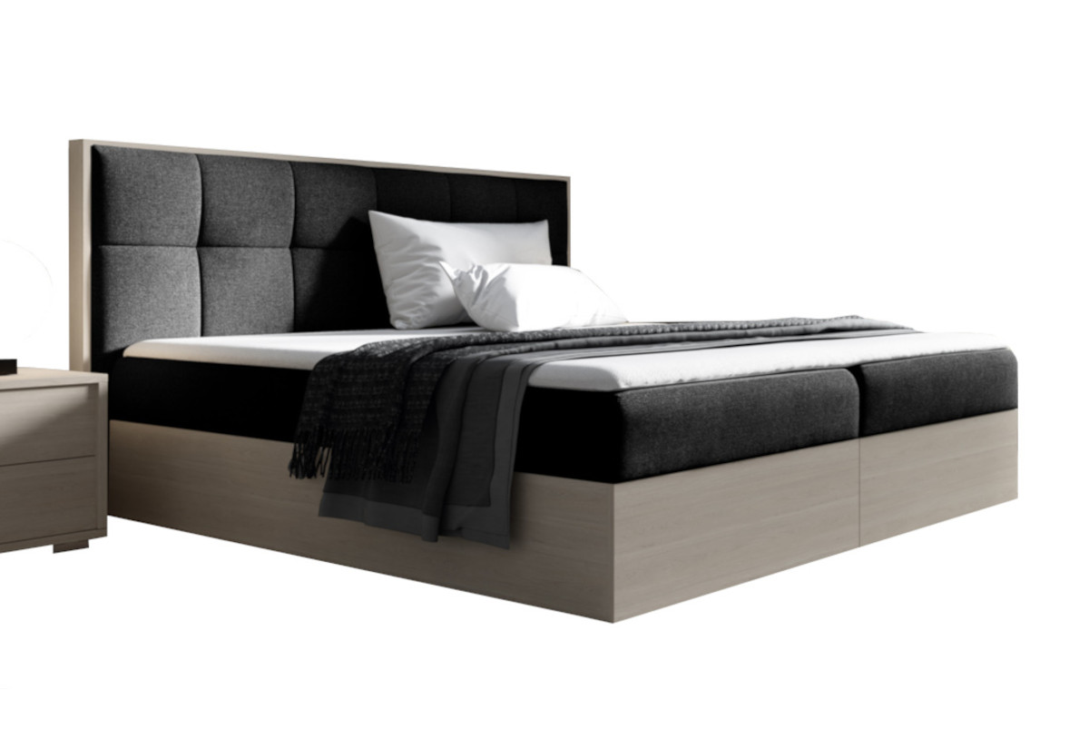 Supermobel Manželská postel WOOD 8, 120x200, nordic teak/černá