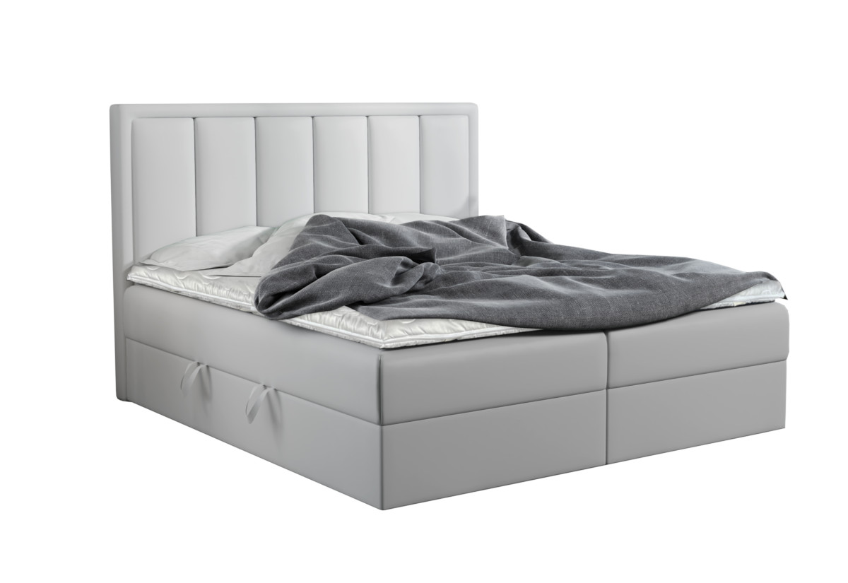 Supermobel Čalouněná boxspring postel VOXI, 140x200, ekokůže bílá