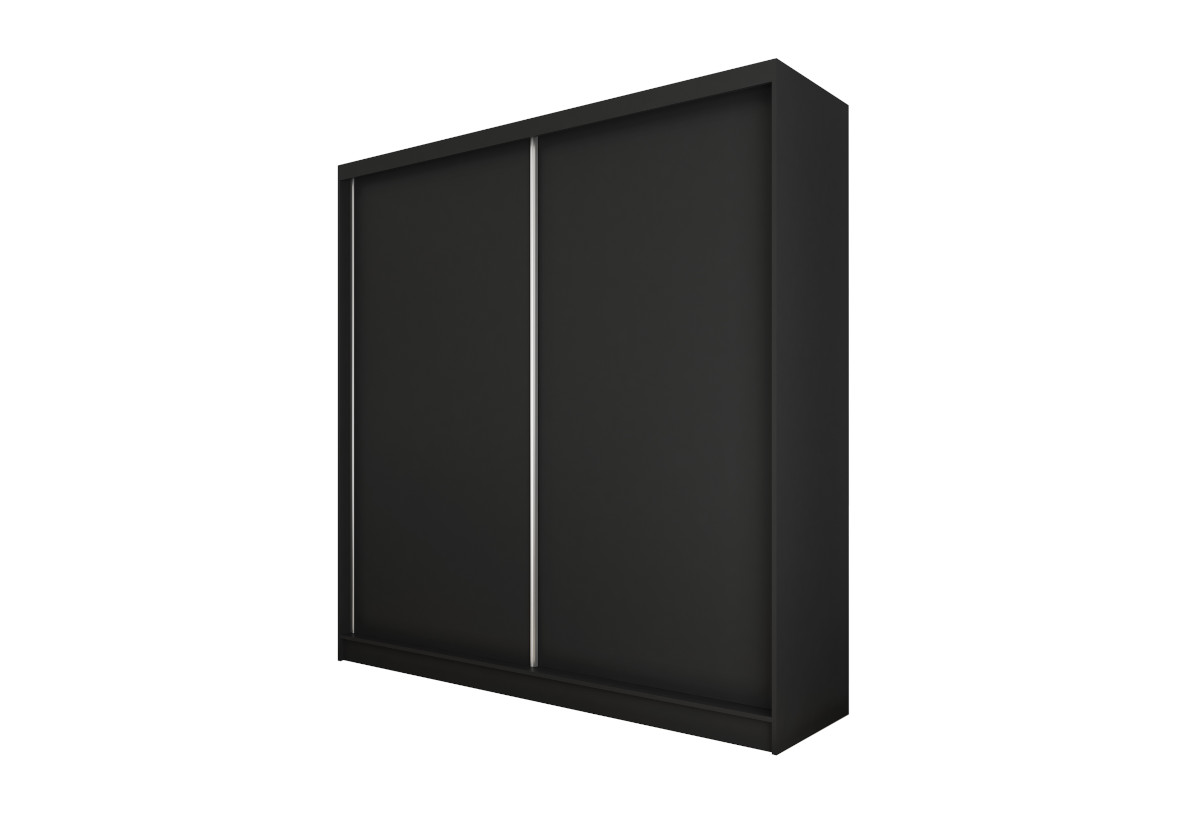 Supermobel Posuvná šatní skříň GLADKA, 200x216x61, černá