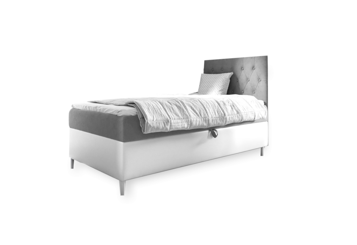 Supermobel Čalouněná postel FILIP 1 + topper, 80x200, fresh 14, pravá