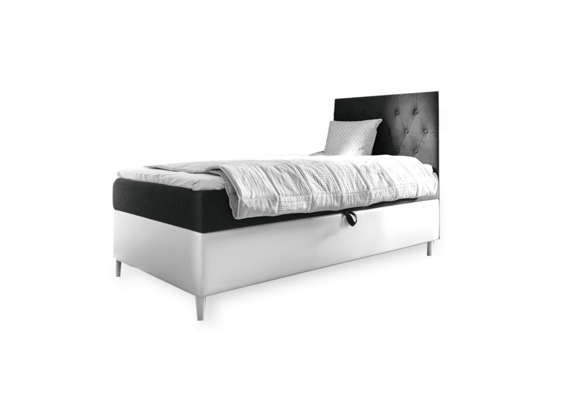 Supermobel Čalouněná postel FILIP 1 + topper, 90x200, fresh 17, pravá