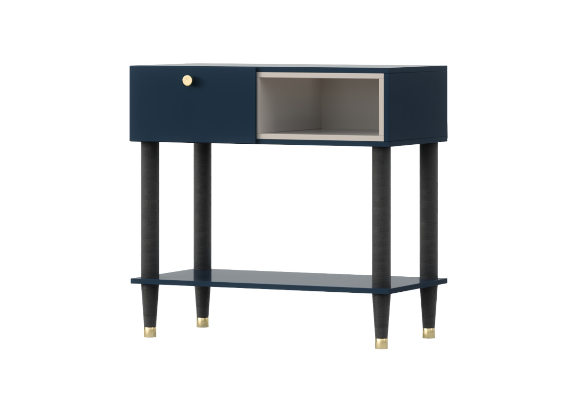 Supermobel Konzolový stolek INCLUDO, 80x75x40, modrá/bílá