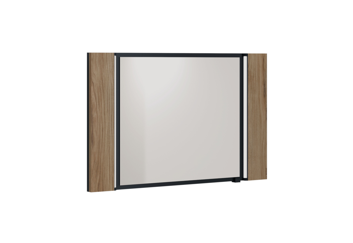 Supermobel Zrcadlo BROLO, 80x50x3,2, dub catania/černá