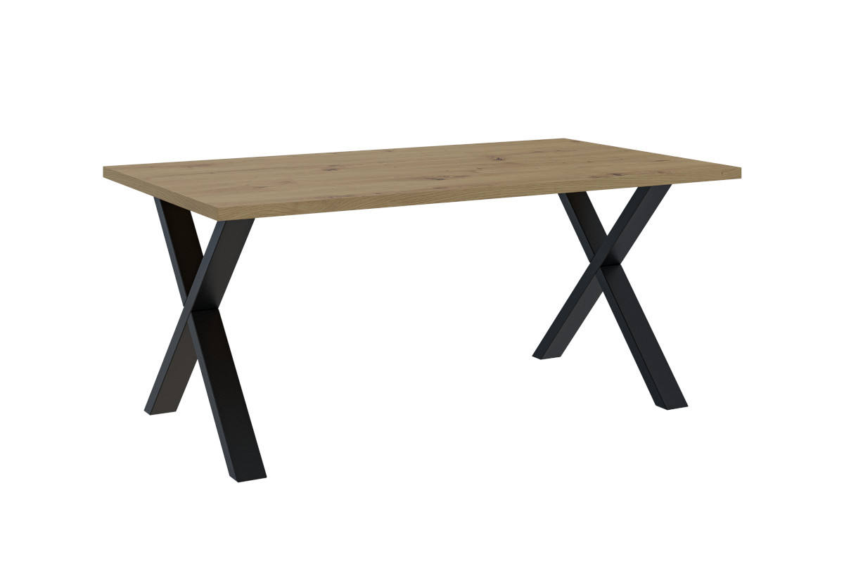 Supermobel Jídelní stůl BROOKLYN X, 160x76,2x90, dub artisan/černá