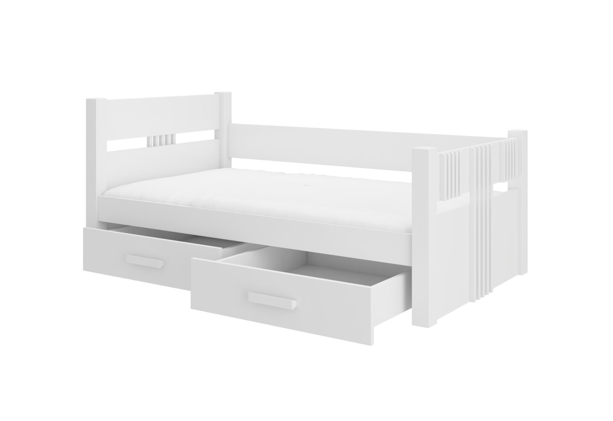 Supermobel Dětská postel BIBI + matrace, 80x180, bílá