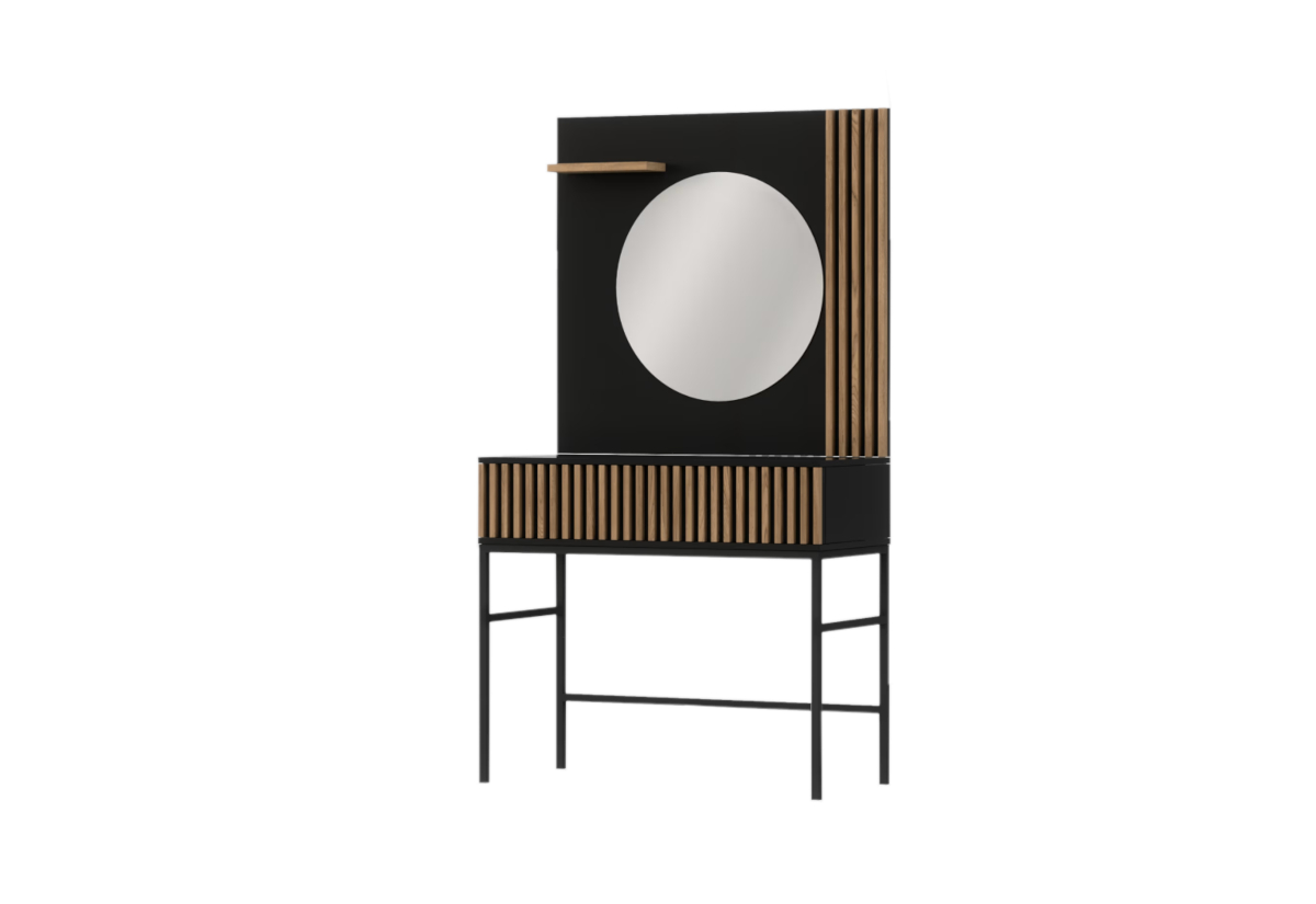 Supermobel Toaletní stolek MEORATI, 85x155x60, dub artisan/černá mat