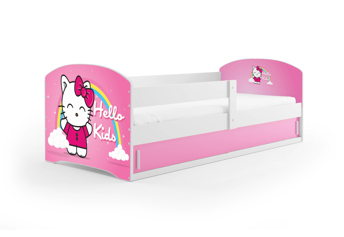 Supermobel Dětská postel LUKI 1 s matrací, 80x160, Hello kids