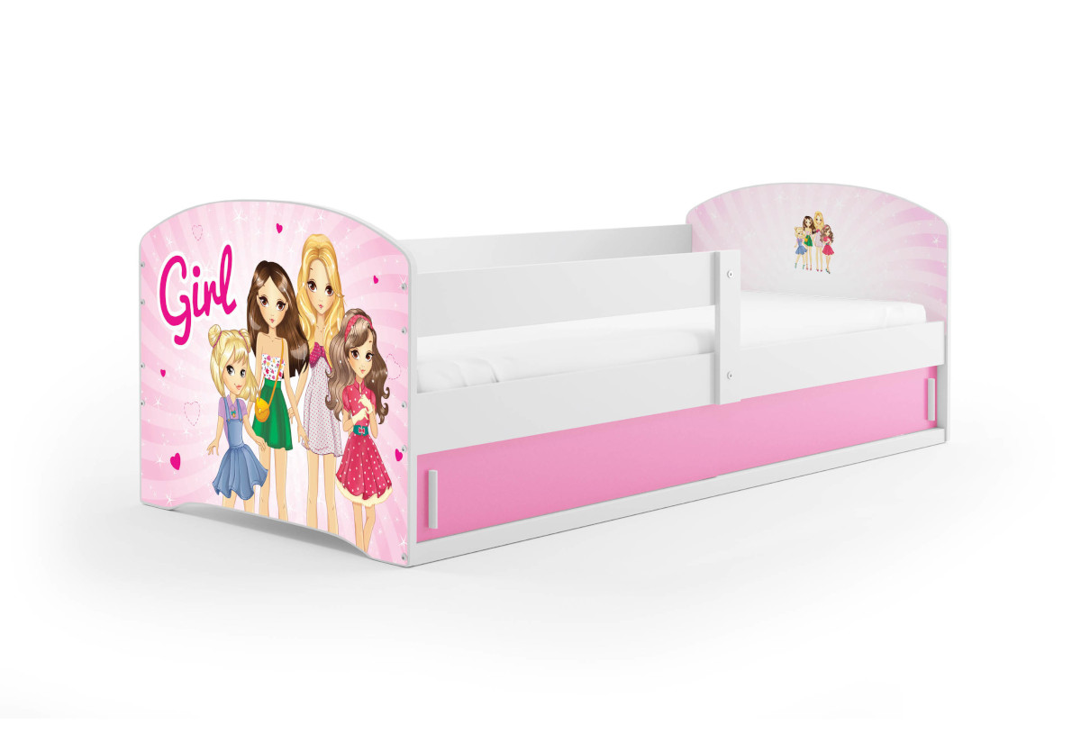Supermobel Dětská postel LUKI 1 s matrací, 80x160, dívky