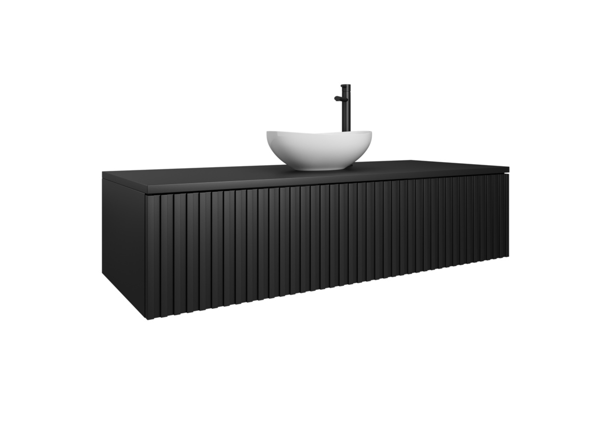 Supermobel Koupelnová skříňka pod umyvadlo s umyvadlem LORE, 120x30x48, černá