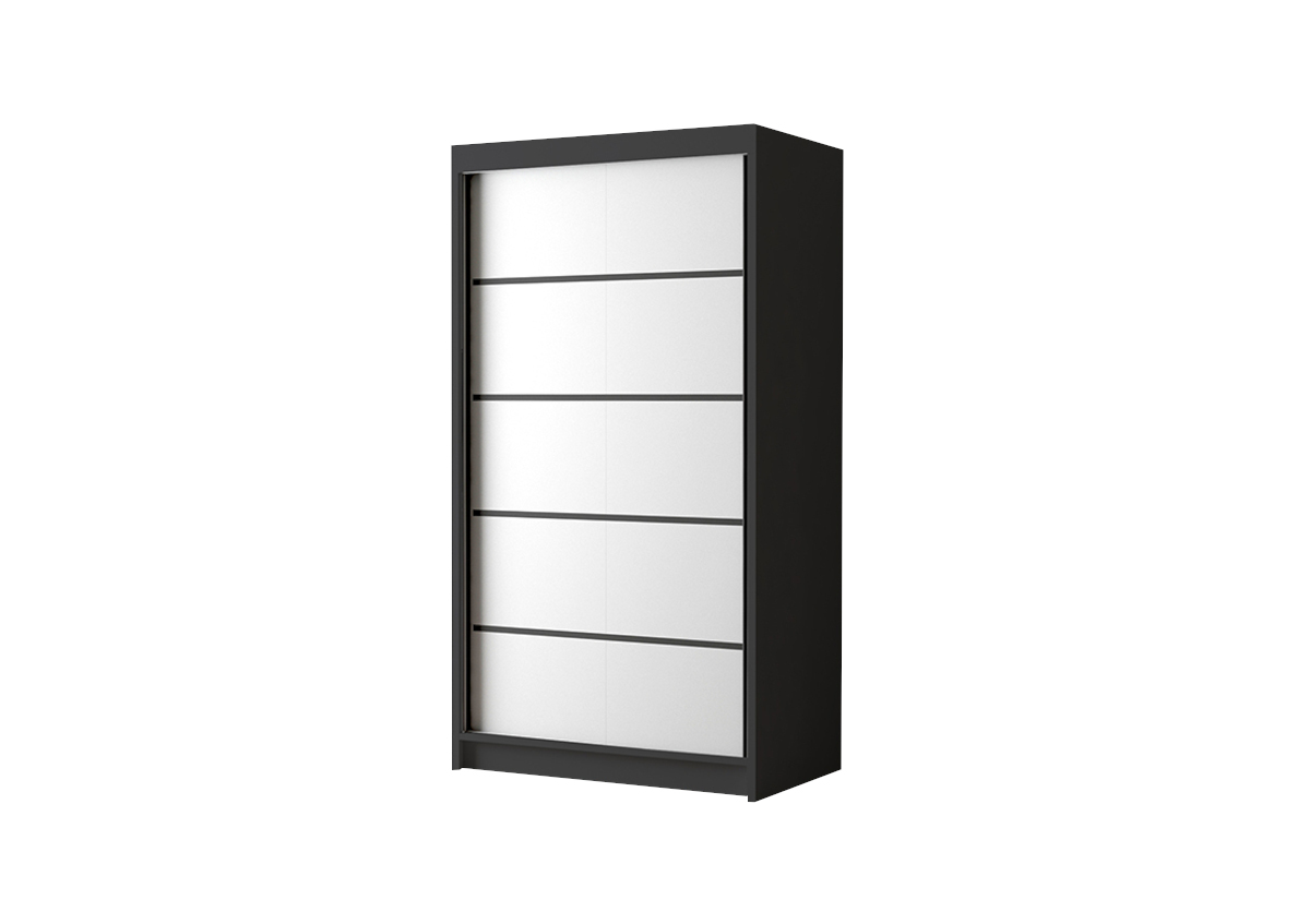 Supermobel Šatní skříň LIVIO 4, 96,8x200x58,1, černá/bílá