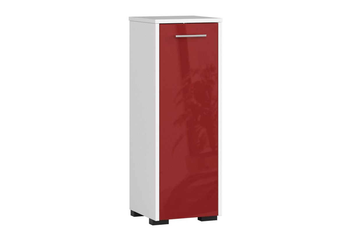 Supermobel Koupelnová skříňka FIN S30 1D, 30x82x30, bílá/červená