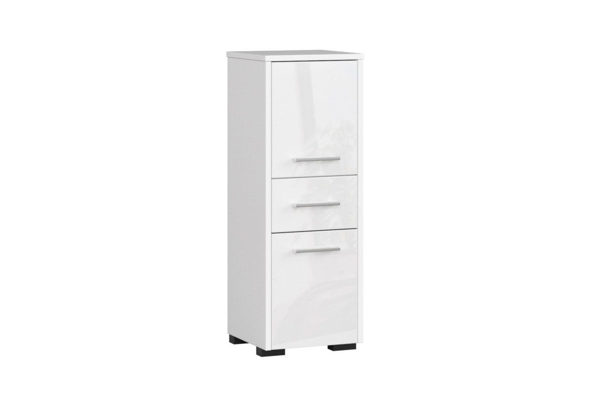 Supermobel Koupelnová skříňka FIN 2D 1SZ, 30x85x30, bílá/bílá lesk